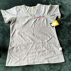 WonderWink Grey Scrub Top – XS (NWT)